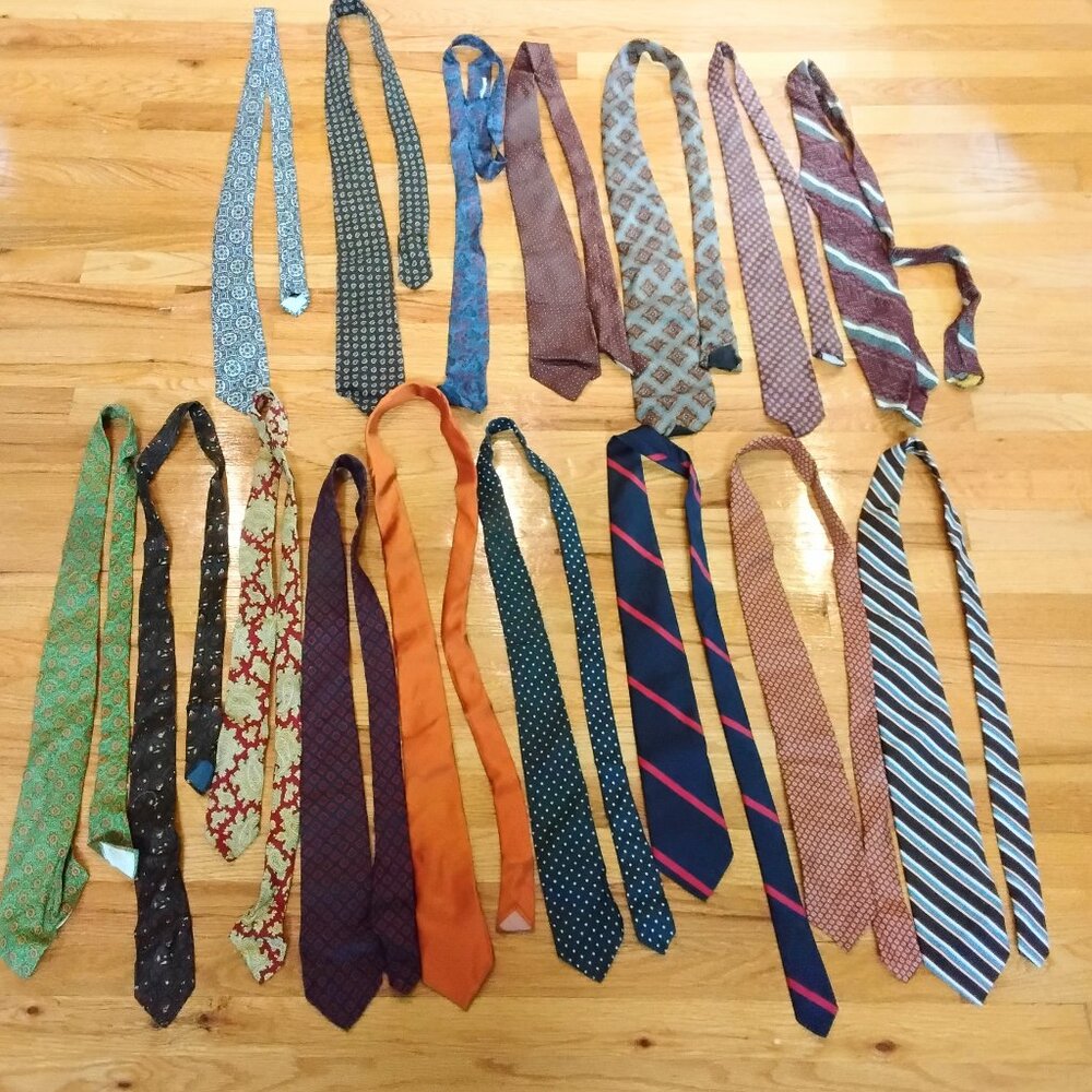 16 Vintage 50s-60s multicolored silk  designer neck ties lot